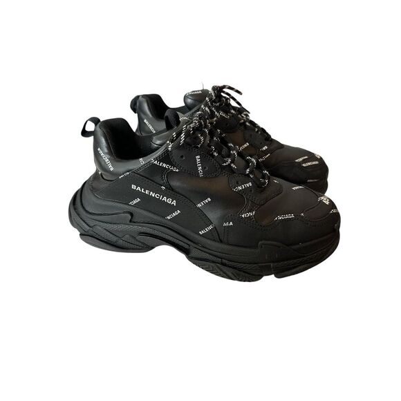 Balenciaga Leather Triple S Men's Sneakers Size 45 Size 12 Chunky Shoes Designer - Picture 1 of 15